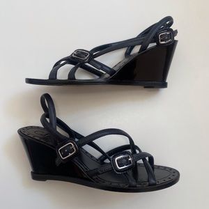 Cole Haan Black leather wedges